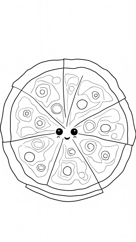 coloriage de pizza imprimable